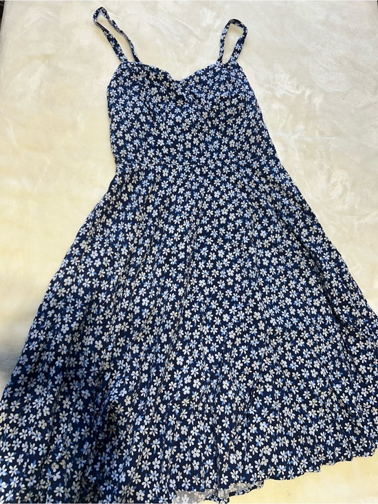 Dresses & Skirts - Navy Blue Floral Cami Sundress with Spaghetti Straps